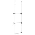 vidaXL Modern Adjustable Telescopic Wardrobe System with Rods | Durable Aluminum Structure | Ideal Closet Organizer | Space-Saving Design | Adjustable Height & Width | Silver and Black