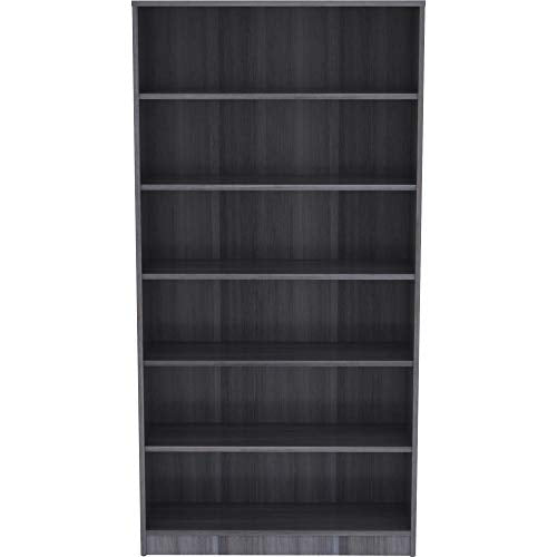 Lorell, LLR69565, Weathered Charcoal Laminate Bookcase, 1 Each