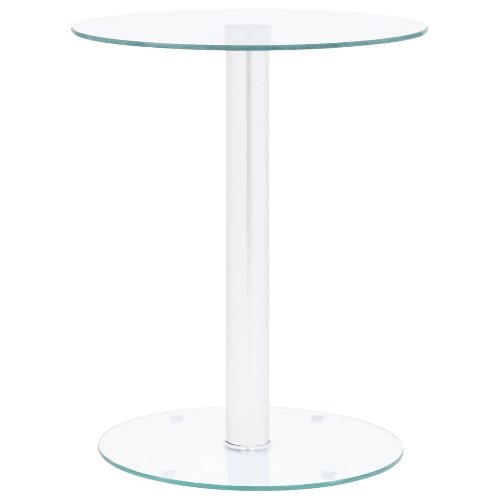 vidaXL Coffee Table 15.7 Tempered Glass Side Accent Center Black/Transparent