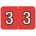 Tabbies Barkley Nbkm Compatible 91600 Series Numeric Labels, Orange '3', 1   H X 1-1/2   W Label Size, Filing Color Code Syste