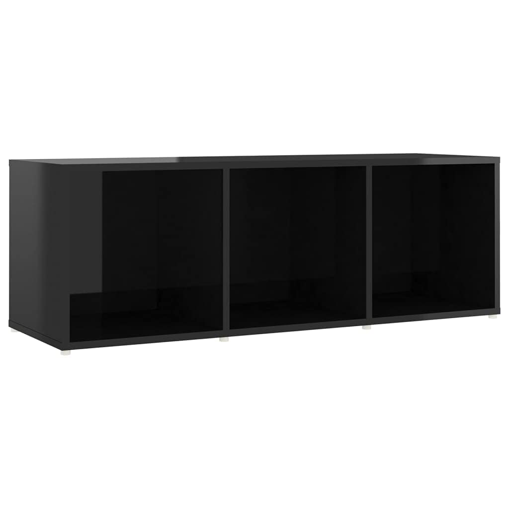 vidaXL 3X TV Cabinets Home Indoor Bedroom Living Room Entertainment Center TV Stand Media Unit Furniture High Gloss Black Engineered Wood