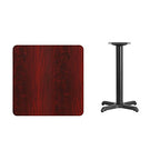 Flash Furniture 30'' Square Mahogany Laminate Table Top with 22'' x 22'' Table Height Base