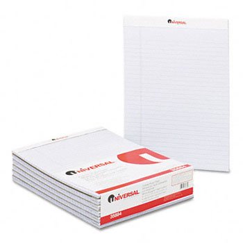 Universal Fashion Colored Perforated Ruled Writing Pads Pad,Lgl Ruld,8.5X11,Od (Pack Of4)