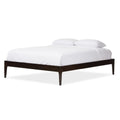 Baxton Studio Bentley Mid-Century Modern Cappuccino Finishing Solid Wood Queen Size Bed Frame