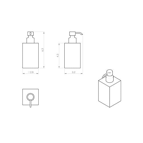 Gedy Rainbow Square Countertop Soap Dispenser, White