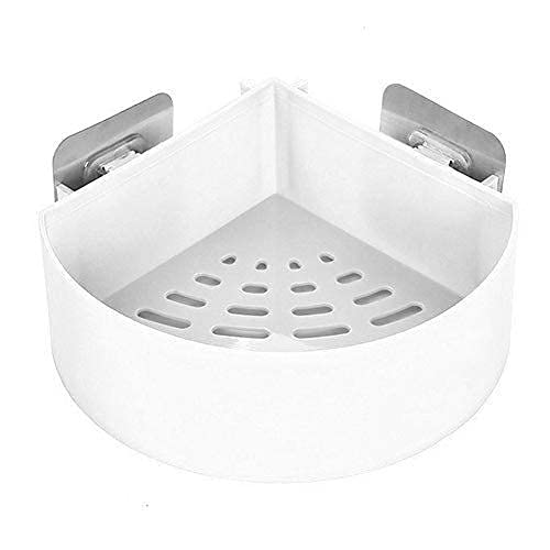 JEEJEX Plastic Inter Design Triangle Bathroom and Kitchen Organizer with Super Adhesive Sticker Corner Shelf
