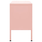 vidaXL Steel TV Stand with Storage Shelf and Cable Management in Pink - Sturdy, Adjustable, and Practical Living Room Furniture