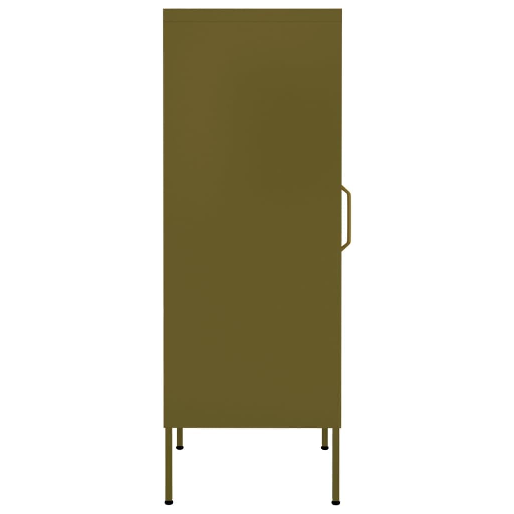 vidaXL Storage Cabinet Olive Green 16.7"x13.8"x40" Steel