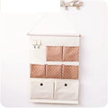 Zerolex Hanging Storage Bags Door Wall Mounted Sundries Clothing Jewelry Closet Organizer Bags Linen 7 Pockets Hanging Bags