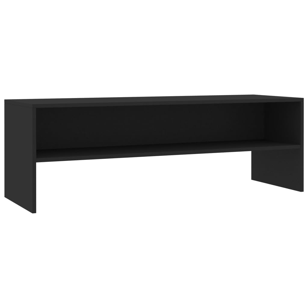 vidaXL TV Stand, TV Unit for Living Room, Sideboard with Compartment, Entertainment Center Media Unit Cupboard, Modern Style, Black Engineered Wood