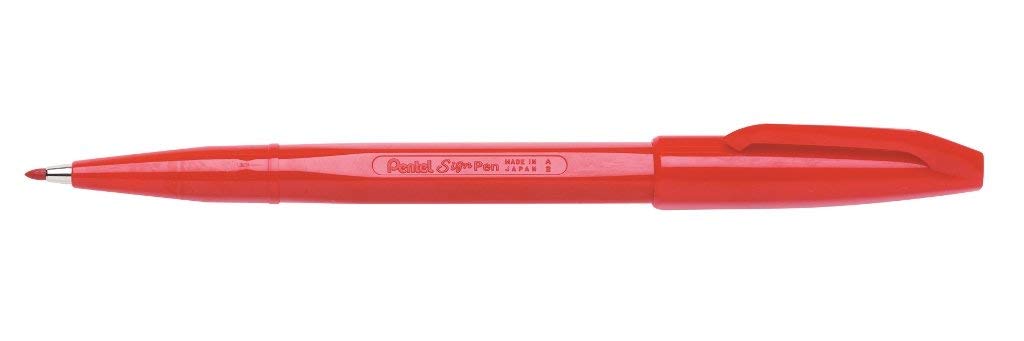 Pentel S520-B Sign Pen - Red, Pack Of 12