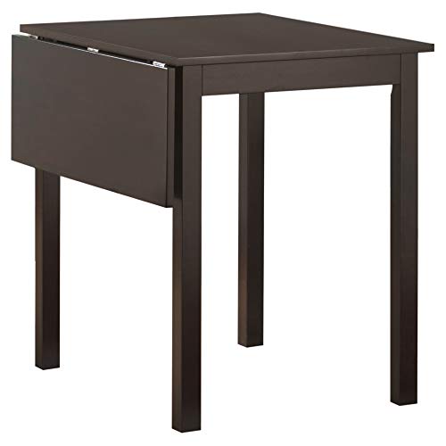 Monarch Specialties 3-Piece Solid-Top Drop Leaf Dining Set, Cappuccino