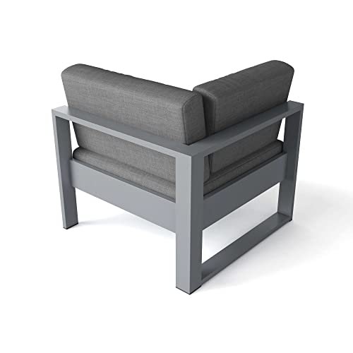 Anderson Teak DS-1003 Lucca Chair Corner Deep Seating, Grit Grey