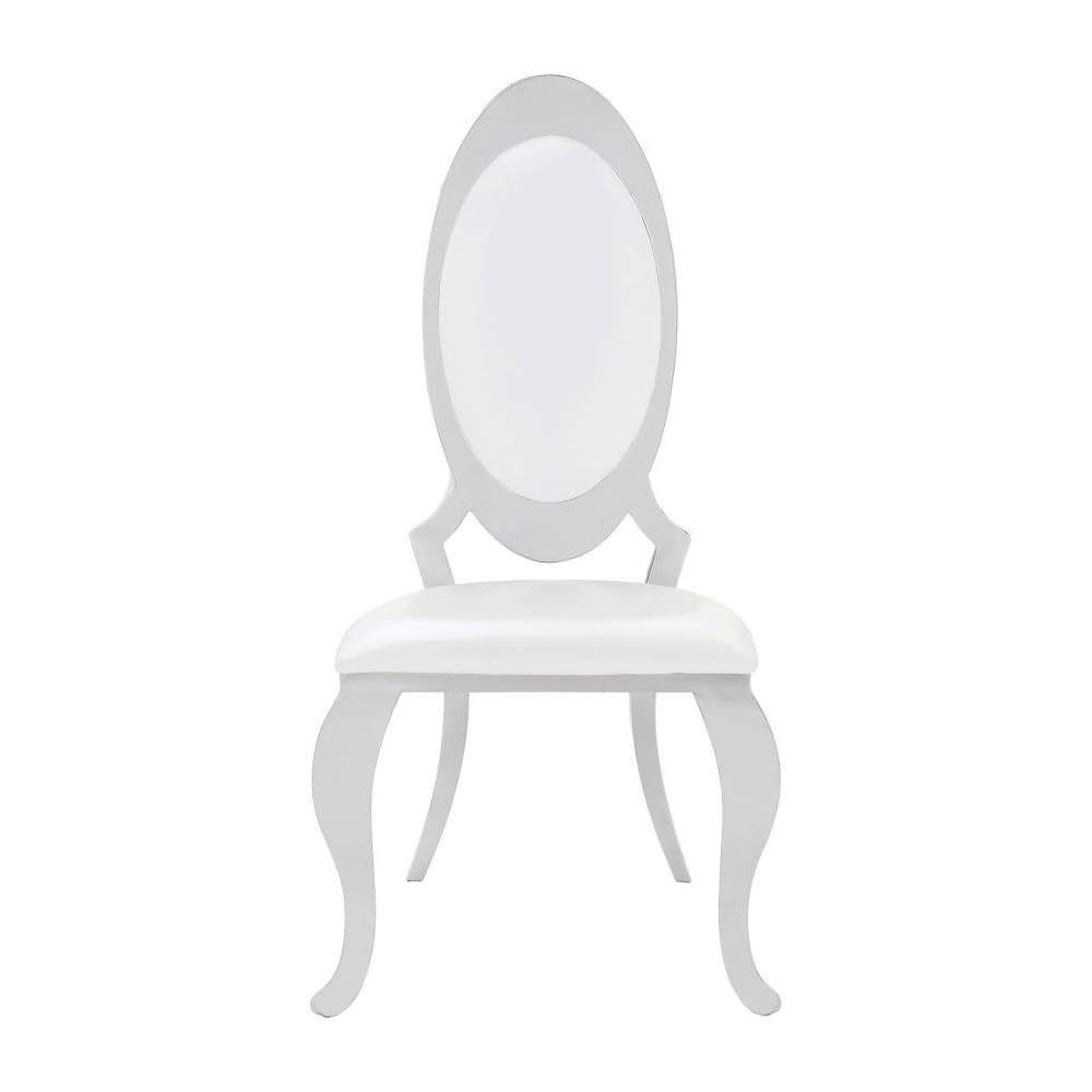 Coaster Home Furnishings Antoine Oval Back Side Chairs Cream and Chrome (Set of 2)