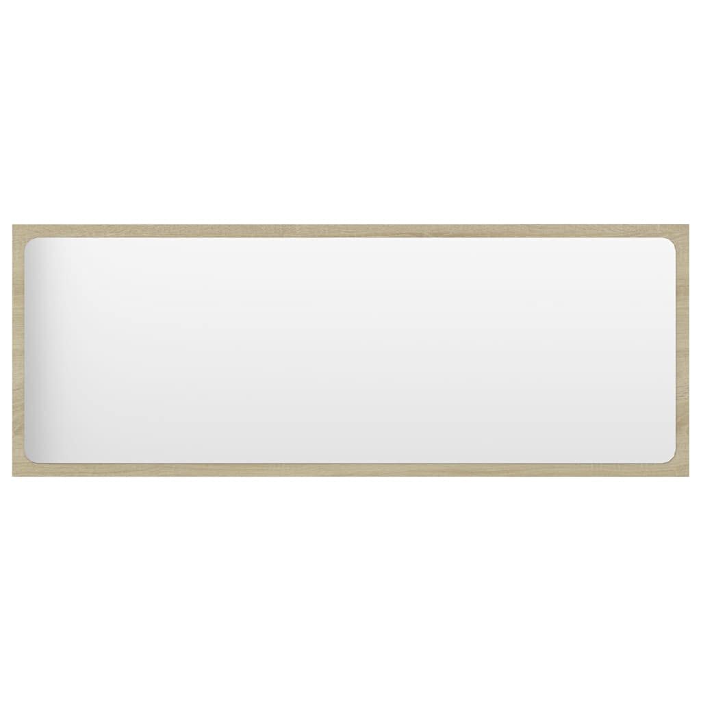 vidaXL Bathroom Mirror in Modern Style, Sonoma Oak, Engineered Wood and Acrylic, Size 39.4&quot;x0.6&quot;x14.6&quot;, Sturdy and Easy-to-Clean with Assembly Required