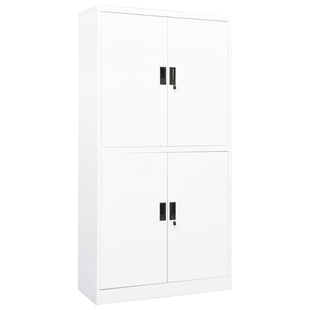 vidaXL Office Cabinet White 35.4&quot;x15.7&quot;x70.9&quot; Steel