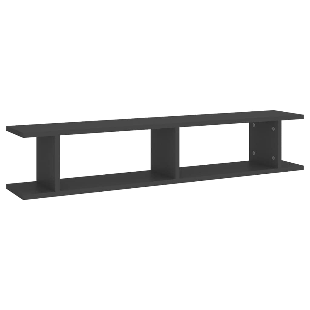 vidaXL Wall Shelves 2 pcs Gray 41.3&quot;x7.1&quot;x7.9&quot; Engineered Wood