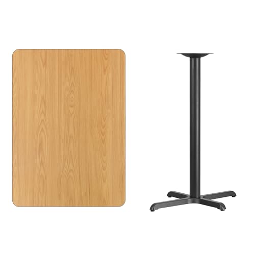 Flash Furniture 30'' X 42'' Rectangular Natural Laminate Table Top With 23.5'' X 29.5'' Bar Height Table Base