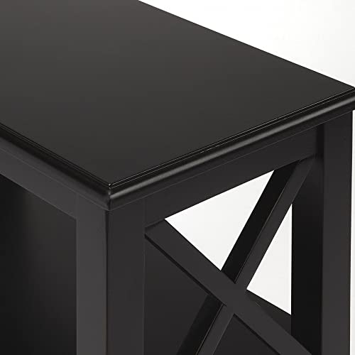 HomeRoots Poplar Hardwood Solids, MDF, Maple Veneer Vance Black Licorice Bookcase