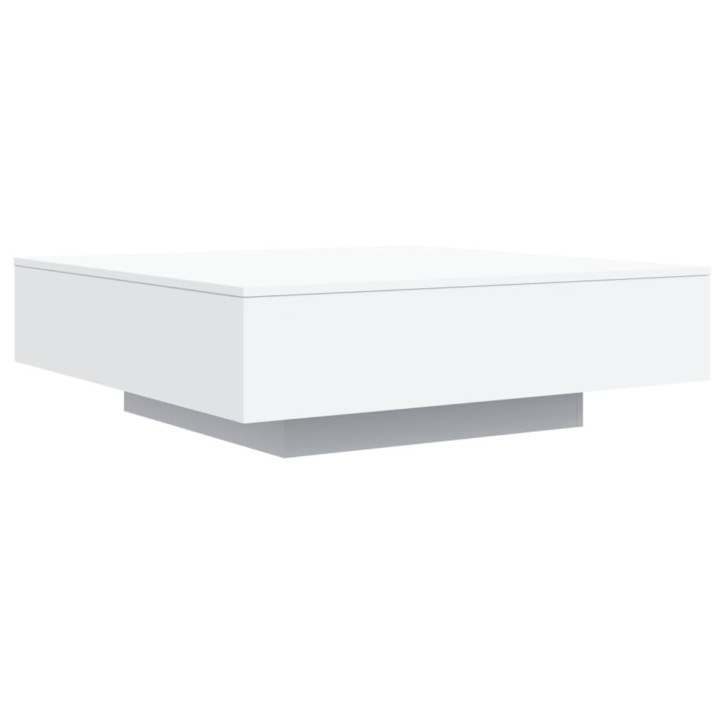 vidaXL Modern Coffee Table with Vibrant LED Lights, Stylish Home Furniture in White