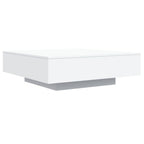 vidaXL Modern Coffee Table with Vibrant LED Lights, Stylish Home Furniture in White