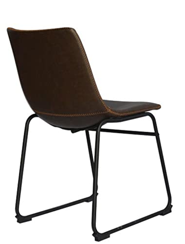 Best Quality Furniture Faux Leather Coffee Color Side Chairs (Set Of 2)