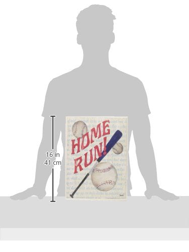 The Kids Room By Stupell Homerun Baseball Bat Typography Rectangle Wall Plaque, 11 X 0.5 X 15, Proudly Made In Usa