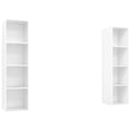 Vidaxl Wall-Mounted Tv Stands (2 Pcs) - High Gloss White Engineered Wood - Versatile Positioning With Ample Storage