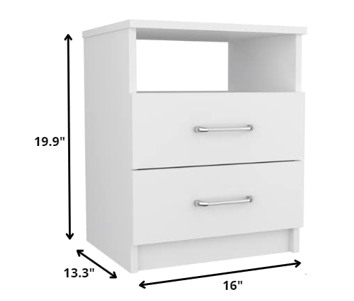 HomeRoots Modern and Stylish White Particle Bedroom Nightstand