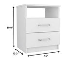 HomeRoots Modern and Stylish White Particle Bedroom Nightstand