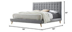 Acme Valda Upholstered Fabric Queen Platform Bed In Light Gray