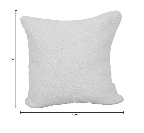 Blazing Needles Square Faux Fur Throw Pillows, 17", Grattan Rice 4 Count