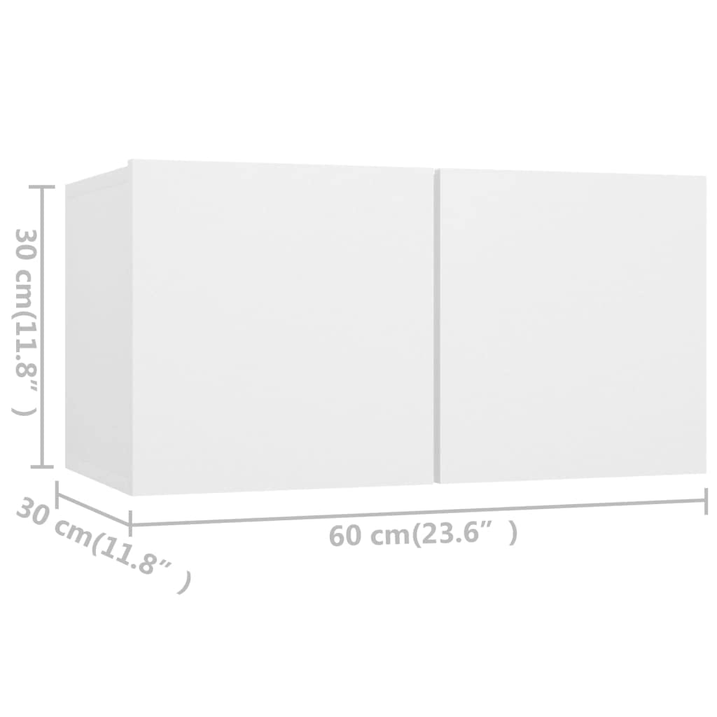 vidaXL TV Cabinet Set 4 Piece Home Living Room Furniture TV Stand HiFi Stereo Cabinet Media Unit Entertainment Center White Engineered Wood