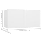 vidaXL TV Cabinet Set 4 Piece Home Living Room Furniture TV Stand HiFi Stereo Cabinet Media Unit Entertainment Center White Engineered Wood