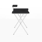 Flash Furniture Mallot Gaming Desk - Black/White Computer Desk - 51.5" Gamers Table with Cup Holder, Headphone Hook, and Monitor/Smartphone Stand