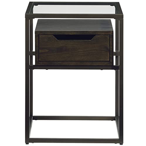 Progressive Furniture Presidio Chairside Table, Contemporary Umber