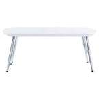 Acme Patina Wood Coffee Table with Pull-Out Top in White and Chrome