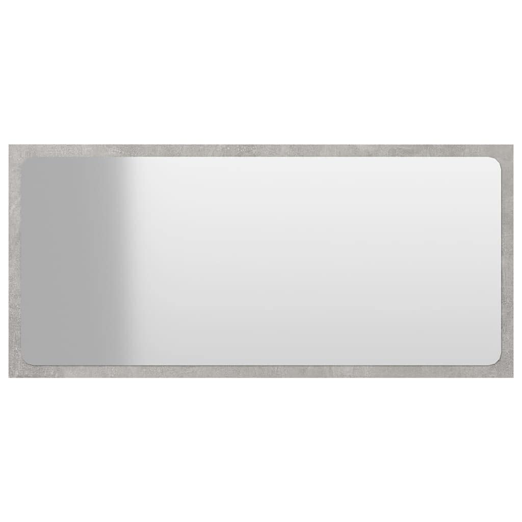 vidaXL Modern Bathroom Mirror in Concrete Gray - 31.5&quot;x0.6&quot;x14.6&quot; - Made of Durable Engineered Wood - Easy to Clean and Assemble