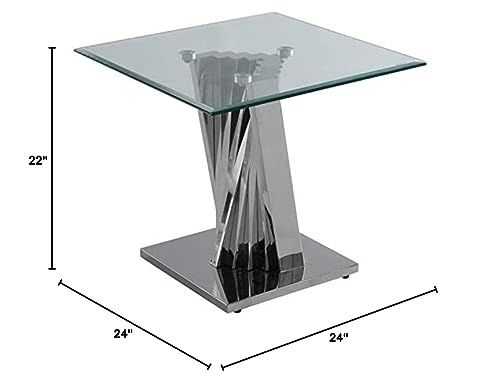 Best Quality Furniture CT02 end Table, Silver