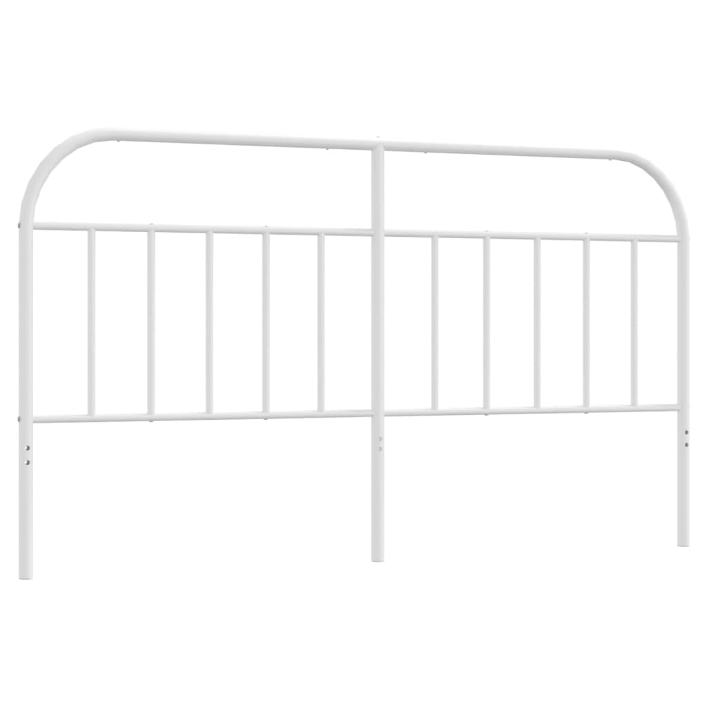 vidaXL Metal Headboard, Durable Powder-Coated Steel, Classic Design, Stable Legs, Supports 70.9&quot; Mattress Width, Easy Assembly Required, White