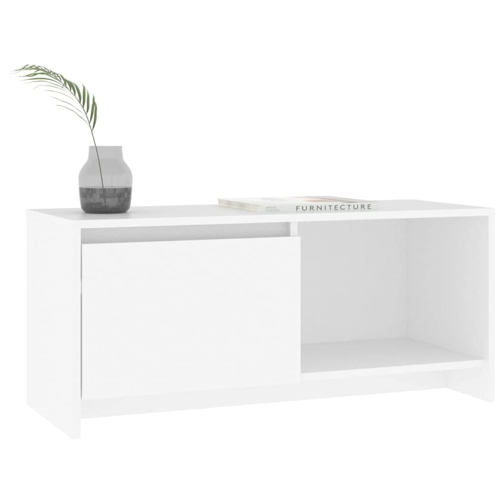 vidaXL TV Cabinet White 35.4&quot;x13.8&quot;x15.7&quot; Chipboard