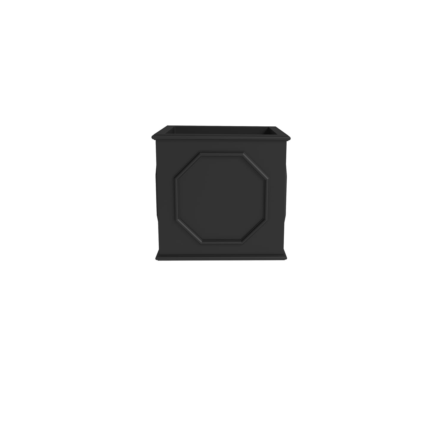 Sprout Series Cubic Fiber Stone Planter in Black 8 Cube