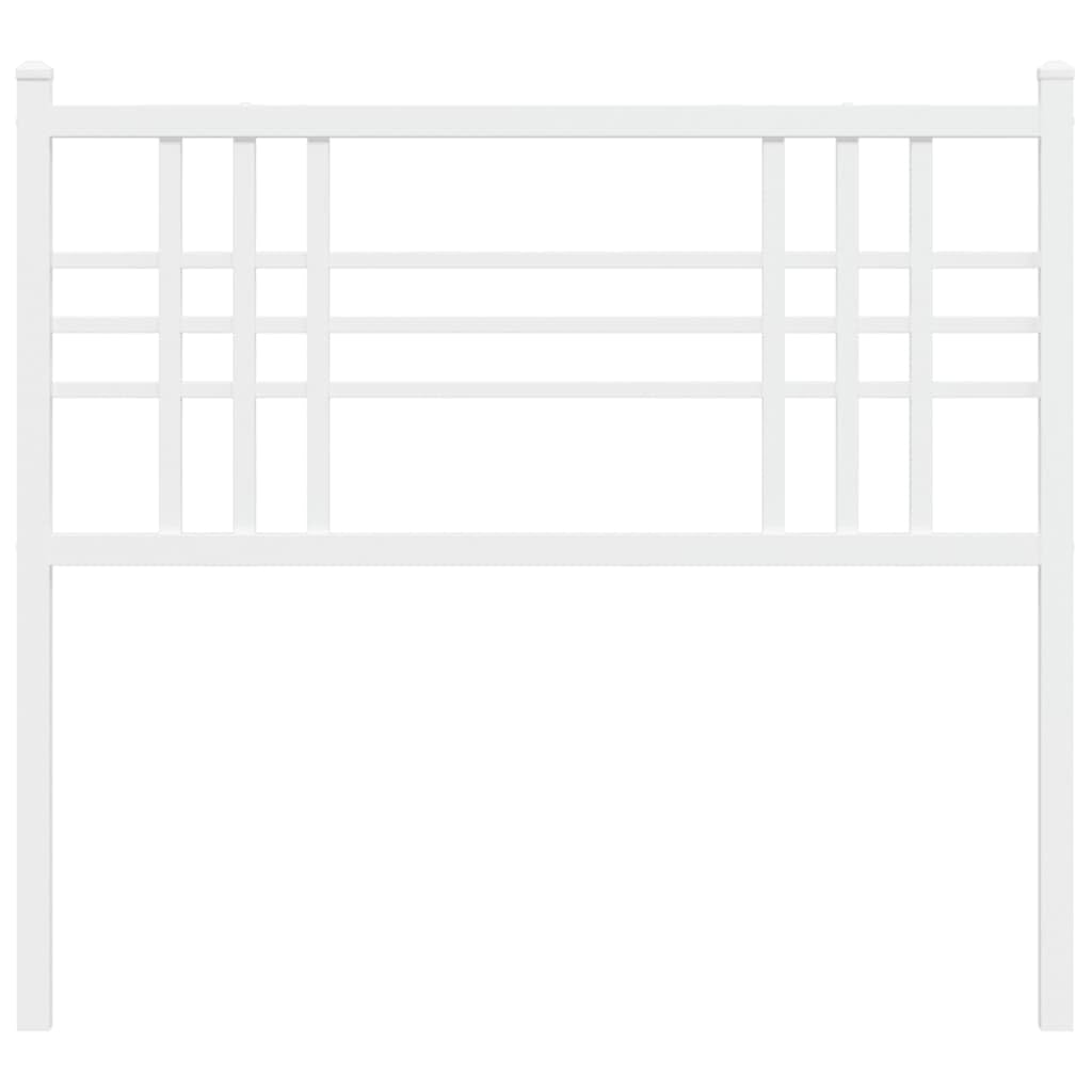 vidaXL Metal Headboard in White for Twin Bed - Durable Steel Construction, 41.1 L, Classic Bedroom Furniture