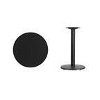 Flash Furniture 24'' Round Black Laminate Table Top with 18'' Round Table Height Base