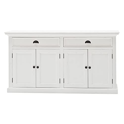 HomeRoots Mahogany, Medium-Density Fibreboard (MDF) Modern Farmhouse White Buffet Server