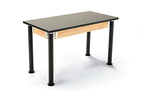 National Public Seating PSLT2454AH-10 24 x 54 in. Height Adjustable Science Lab Table with Phenolic Top44; Black Legs