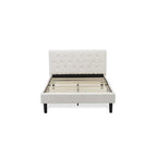 East West Furniture NL19F-1GO13 2 Piece Full Bed Set - 1 Bed Frame White Velvet Fabric Headboard and 1 Bedroom Nightstand - Burgundy Finish Nightstand