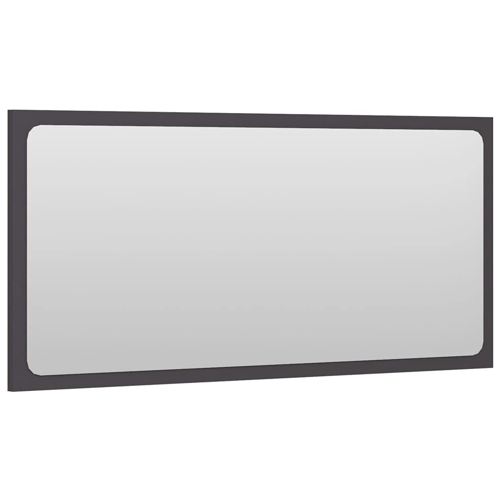 vidaXL Bathroom Mirror Home Hallway Bedroom Laundry Room Washroom Vanity Unit Wall Mirror Furniture Gray 31.5&quot;x0.6&quot;x14.6&quot; Engineered Wood
