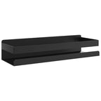 vidaXL Wall Mounted Shower Shelf - Stainless Steel Caddy, Matt Black, No-Drill/Sticker or Screw Mounted, 11.8"x3.9"x2.4"