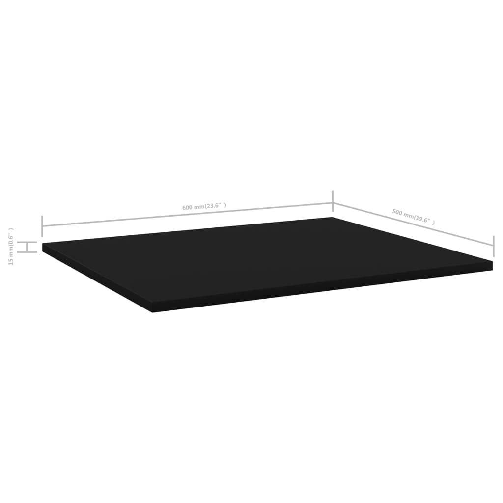 Bookshelf Boards 8 pcs Black 23.6"x19.7"x0.6" Chipboard